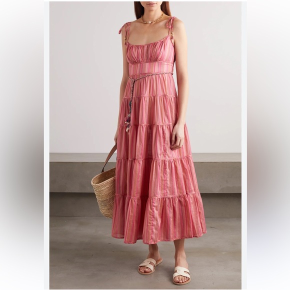 Zimmermann Dresses & Skirts - Zimmermann Bonita Tie Shoulder Striped Cotton Sundress Size 10
